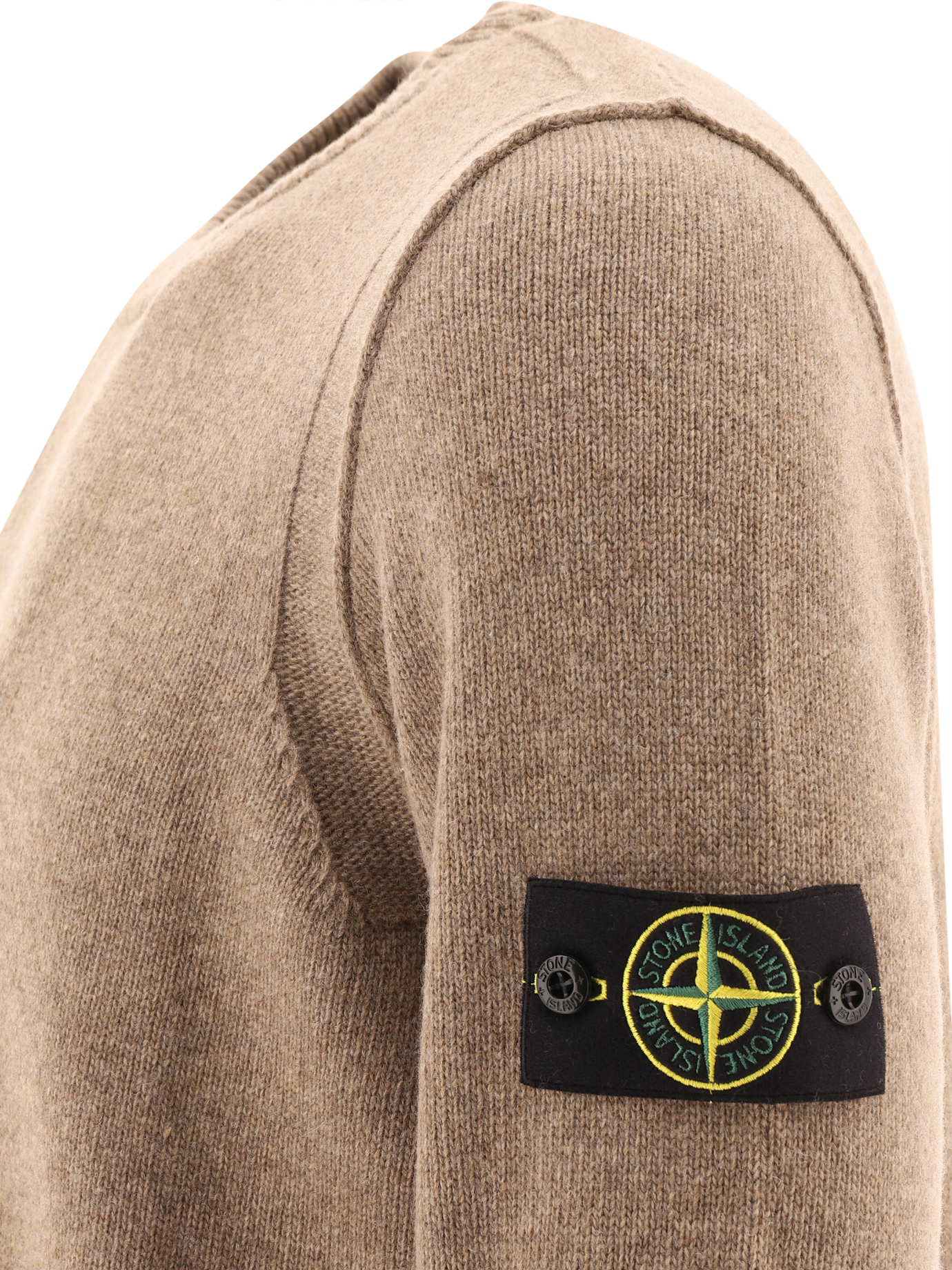 STONE ISLAND Brown Compass crewneck sweater